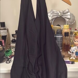 Elegant Black Halter Dress